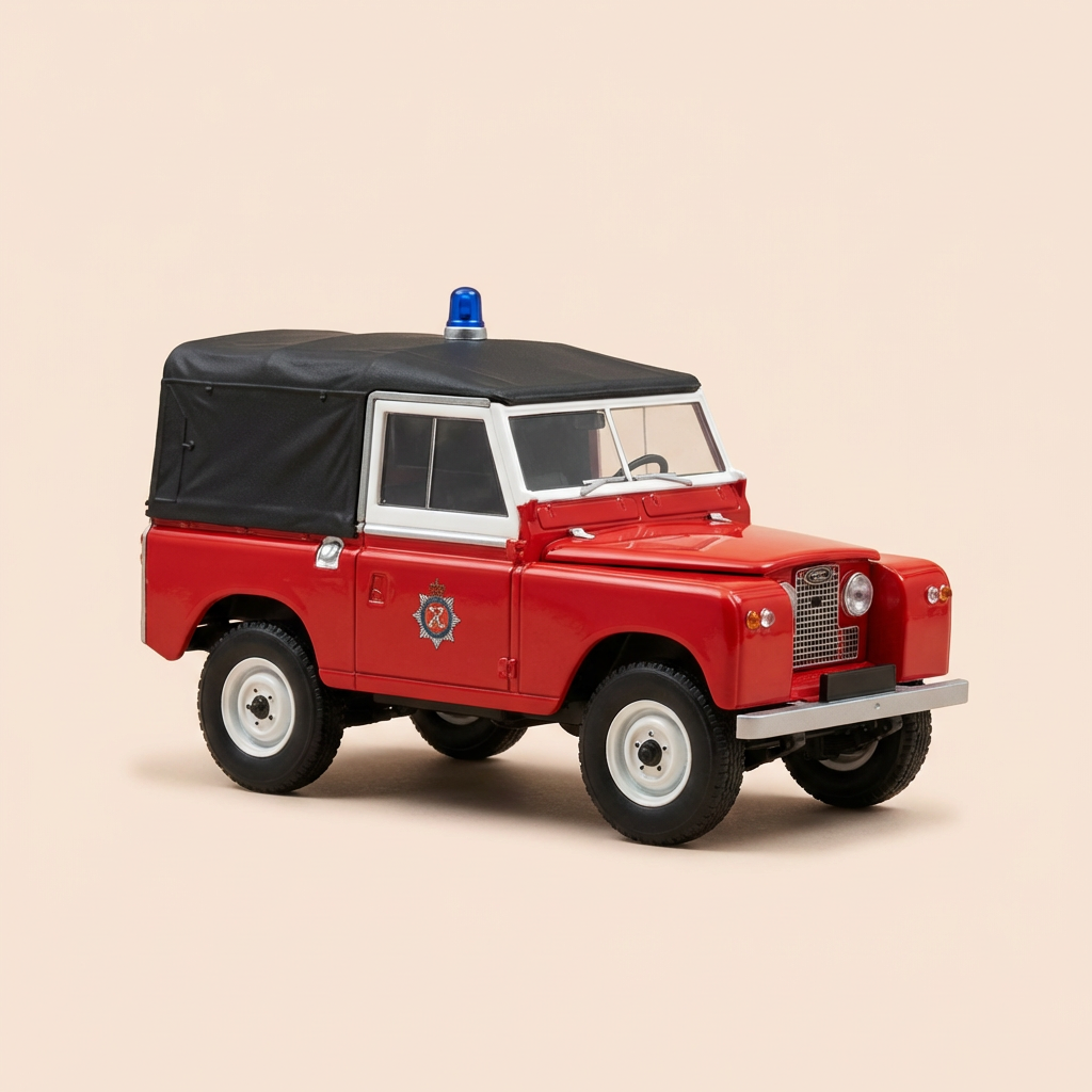 Land Rover z czerwoną i czarną plandeką - STRAŻ POŻARNA - Solido numer 4815
