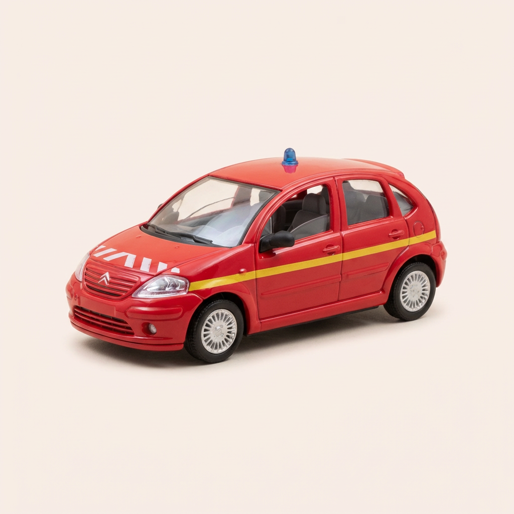Citroën C3 czerwony z 2002 roku STRAŻ POŻARNA - Solido referencja 4837