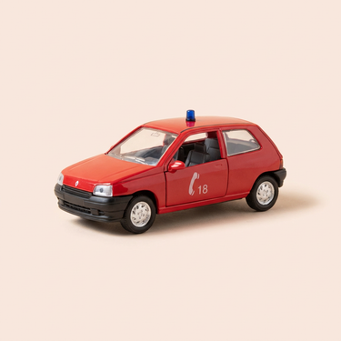 Voiture miniature - Renault Clio rouge POMPIERS (MÉDECIN) - VEREM référence 916B