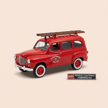 Voiture miniature - Renault Colorale 4x4 rouge de 1952 POMPIERS - collection NOSTALGIE référence NO048