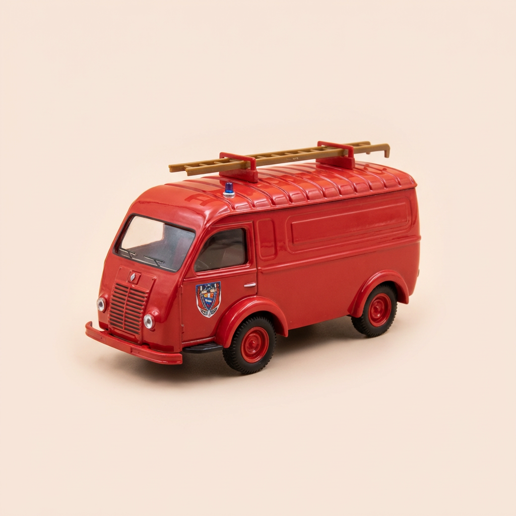 Voiture miniature - Renault 1000 Kg rouge POMPIERS - collection les petits utilitaires français
