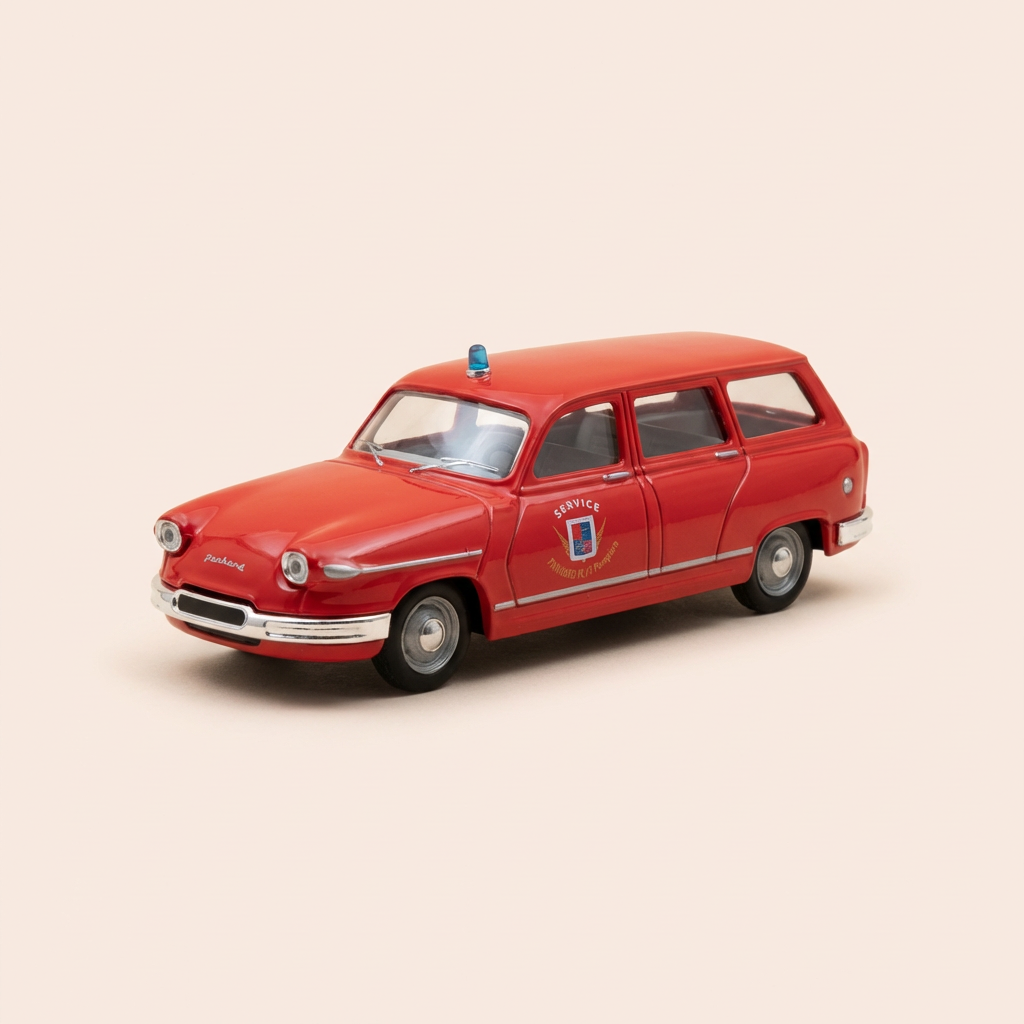 Panhard PL 17 break rouge POMPIERS - collection les petits utilitaires français