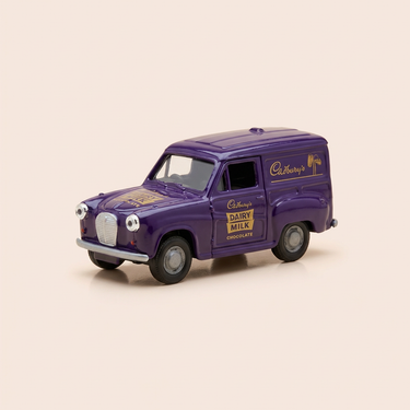 Voiture miniature - Austin A35 VAN violet avec publicité "Dairy Milk - Cadbury" - CORGI référence 61209