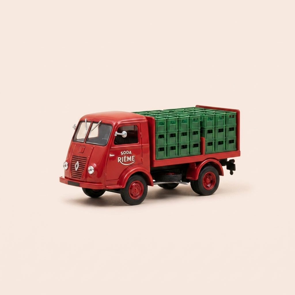 Renault AHN "SODA RIELE" brązowy ciężarówka z skrzynią i butelkami sody