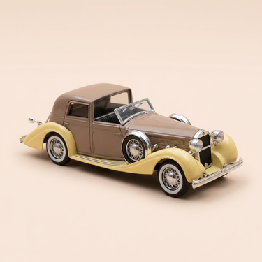 Voiture miniature - Delage coupé de Ville marron et beige de 1939 (voitures d'exception)