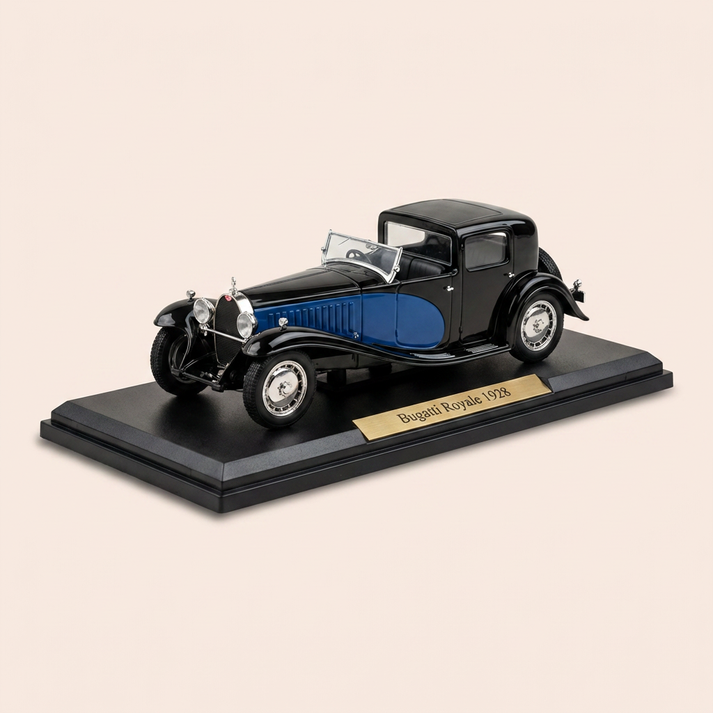 1928 Zwarte en Blauwe Bugatti Royale (Uitzonderlijke Auto's Collectie)