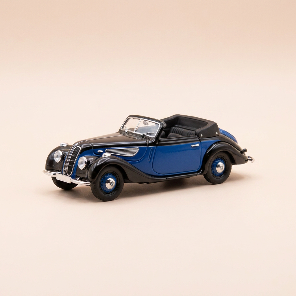 BMW 327 cabriolet blu e nera del 1938 (collezione Auto eccezionali)