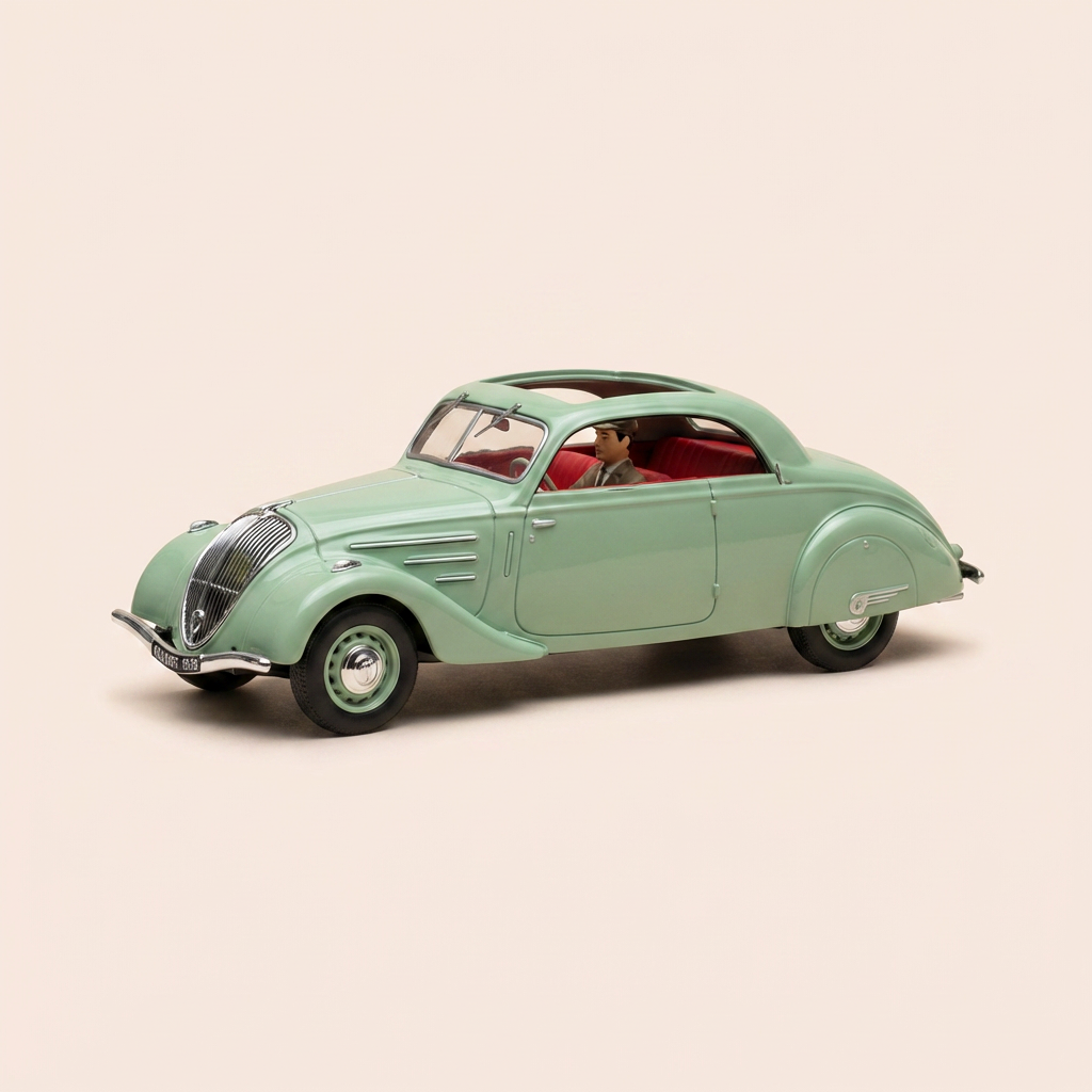 Peugeot 402 Eclipse w jasnej zieleni z 1936 roku (kolekcja Samochody wyjątkowe)
