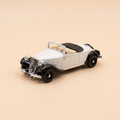 Voiture miniature - Citroën traction Roadster blanche (blanc cassé) et noire de 1939