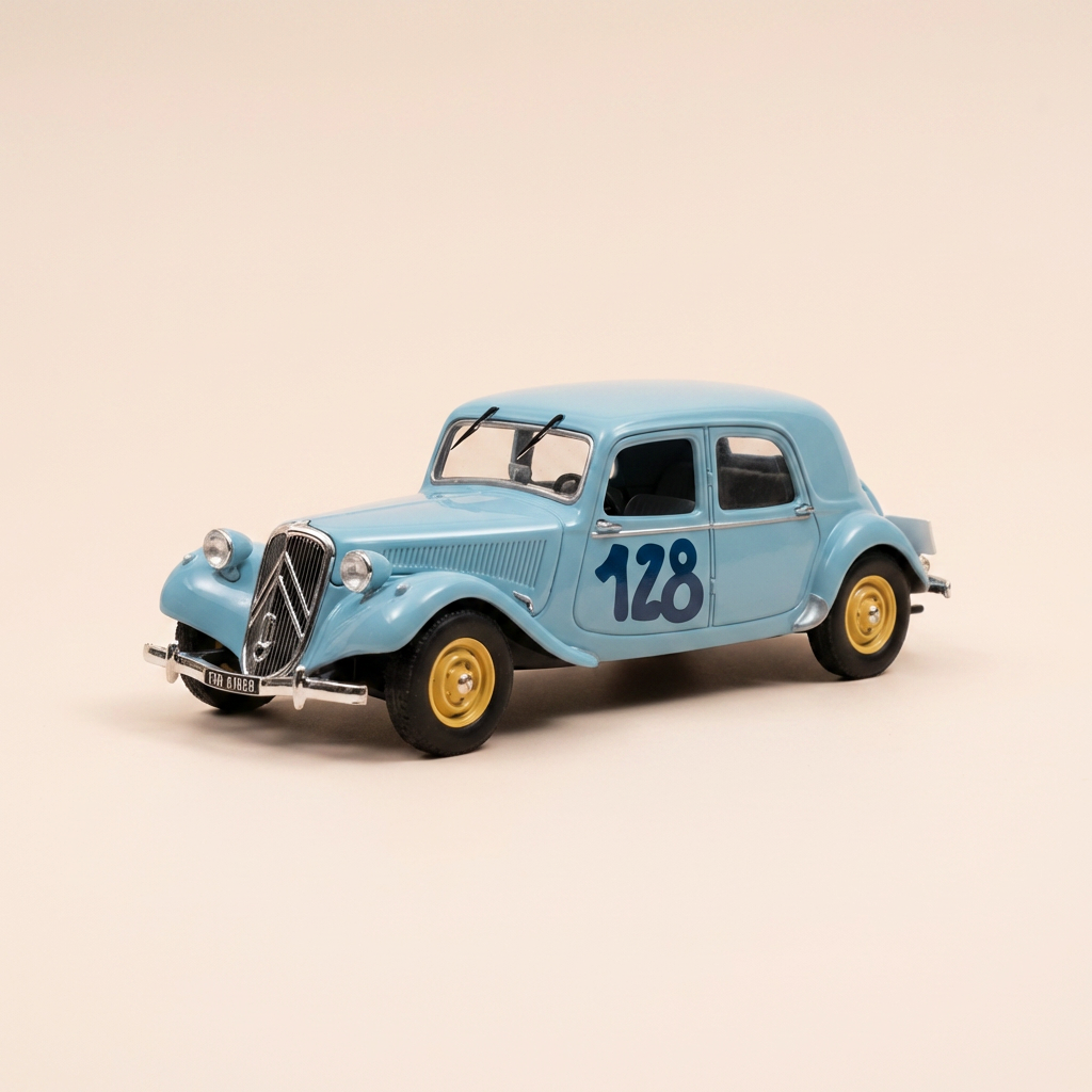 Citroën traction-avant 15 six blu numero 128 del 1951 - rallye des Sestrières