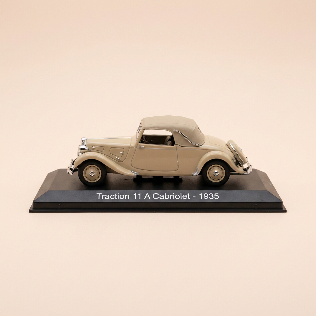 Citroën traction 11 A cabriolet grise et capote beige de 1935