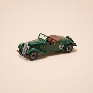 Voiture miniature - Citroën traction 11 AL Roadster Pouderoux verte numéro 45 de 1936