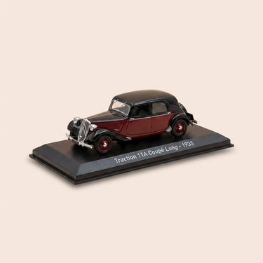 Voiture miniature - Citroën traction 11A coupé long bordeaux et noire de 1935