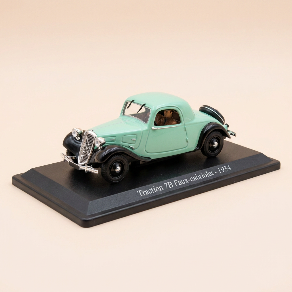 Citroën Traction 7B Faux-Cabriolet Verde e Preto de 1934