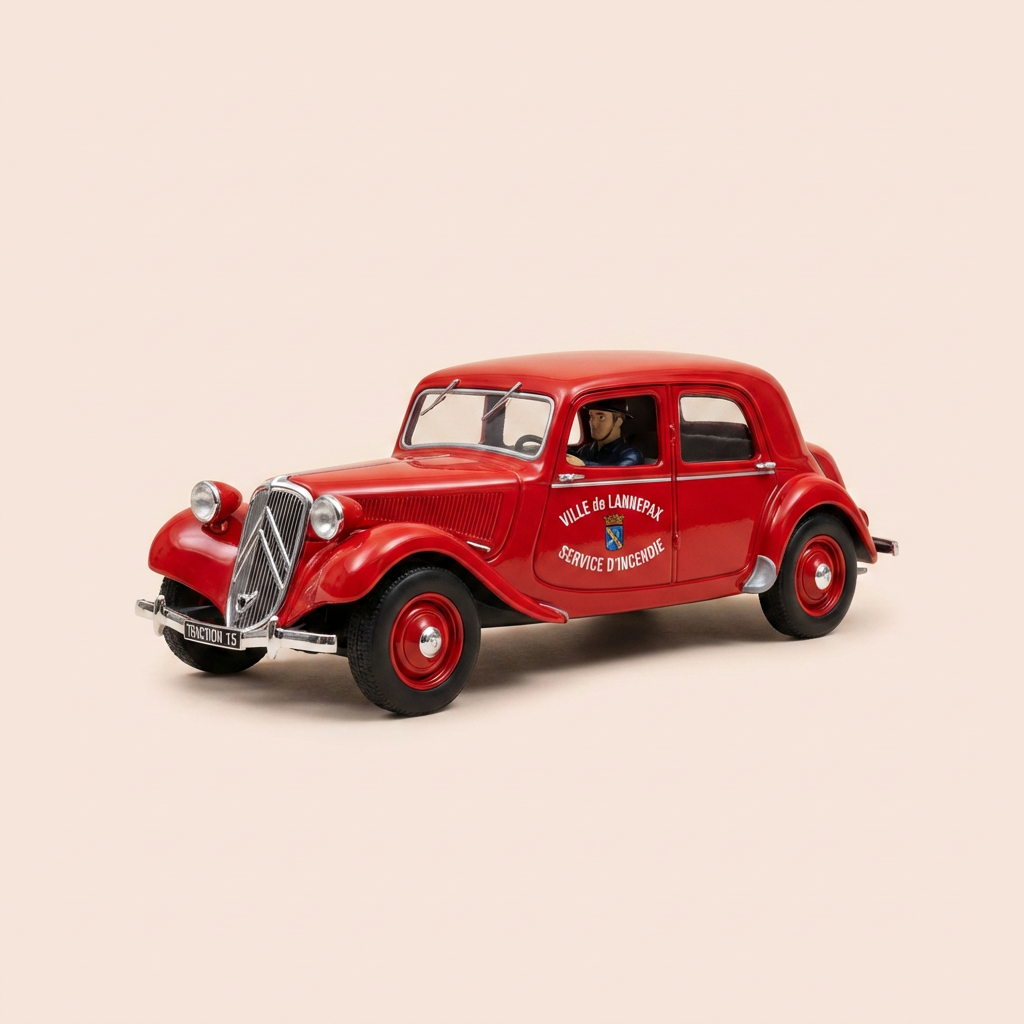 Citroën Traction 15 Six Rood van 1952 - Brandweer van Lannepax
