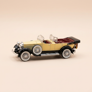 Voiture miniature - Lincoln beige et noire - RIO (voiture américaine) - boite plexi