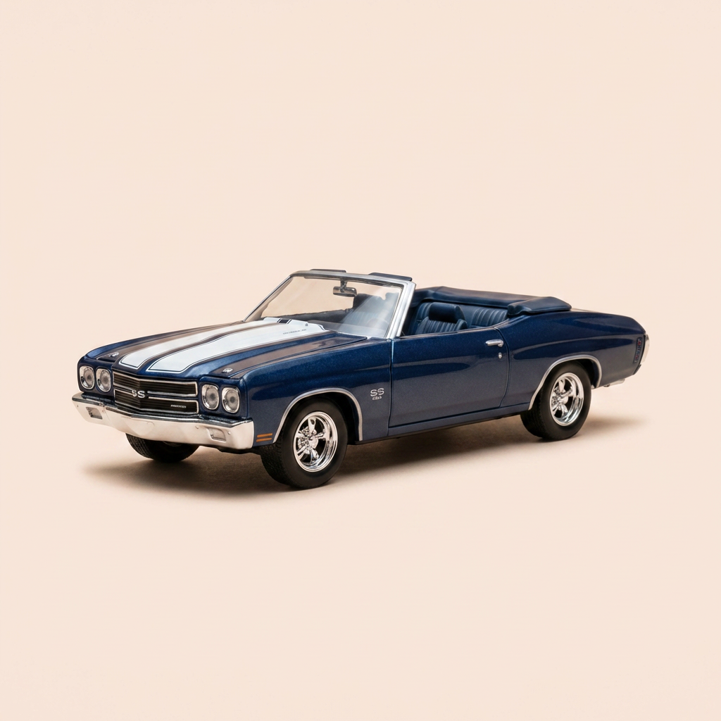 Chevrolet Chevelle SS 454 Azul e Branco - Welly (Carro Americano)