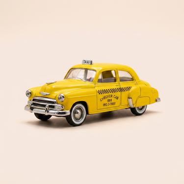 Voiture miniature - Chevrolet Sedan jaune de 1950 TAXI - Solido référence 4509 (voiture américaine)