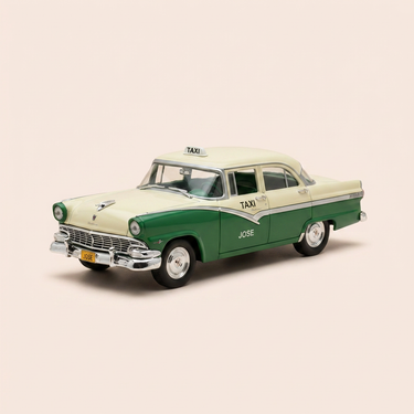 Voiture miniature - Ford Fairlane verte et beige de 1956 TAXI La Habana (La Havane) (voiture américaine)