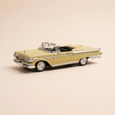Voiture miniature - Mercury Turnpike Cruiser jaune moutarde? de 1957 (voiture américaine)