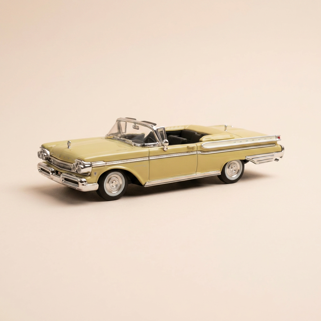 Mercury Turnpike Cruiser jaune moutarde? de 1957 (voiture américaine)