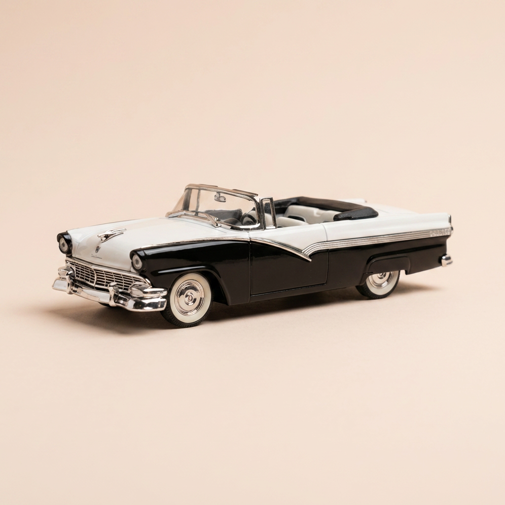 Ford Fairlane noire et blanche de 1956 - VITESSE référence 462 (voiture américaine)