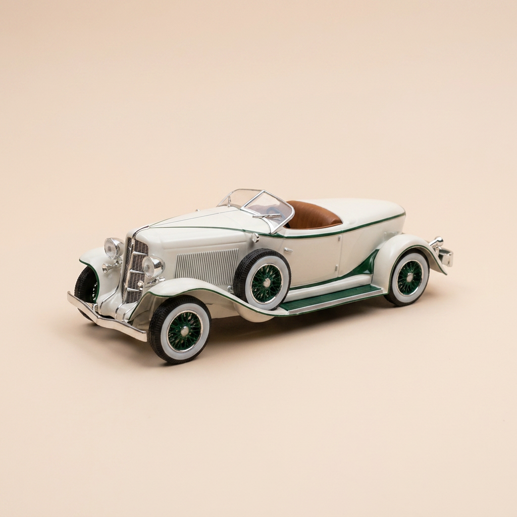 1933 Auburn Boat-Tail Roadster cream and green (American car)