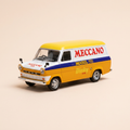 Voiture miniature - Ford Transit orange, jaune et blanc avec publicité MECCANO - DINKY-TOYS - véhicule publicitaire Tour de France