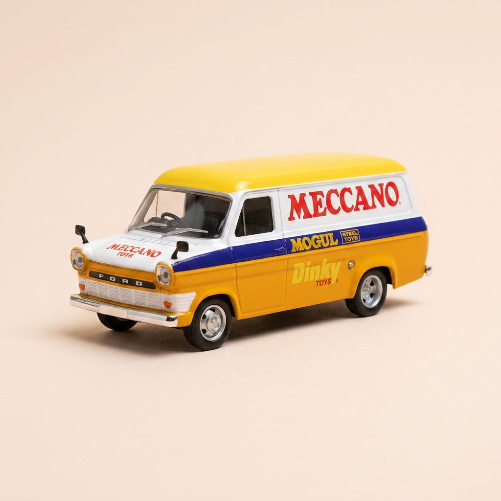 Ford Transit orange, yellow and white with MECCANO advertising - DINKY-TOYS - advertising vehicle of the Tour de France