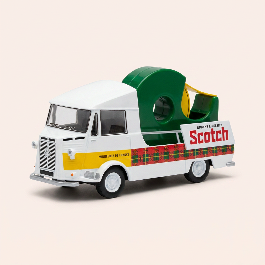 Citroën HY white, red, and yellow with SCOTCH advertising - advertising vehicle from the Tour de France