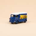 Voiture miniature - Citroën type H (HY) bleu et toit blanc avec publicité sur les piles WONDER