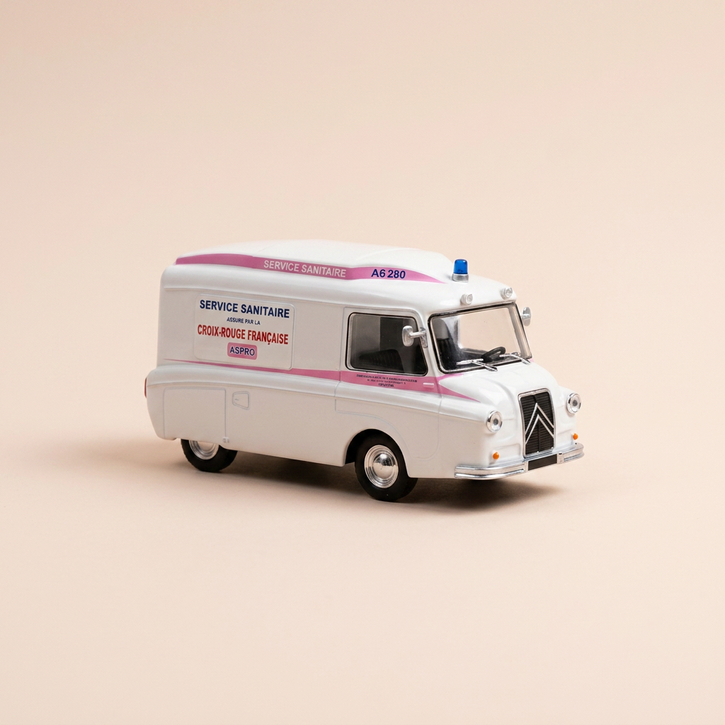 Citroën HY white and pink Le Bastard of the FRENCH RED CROSS with ASPRO advertising