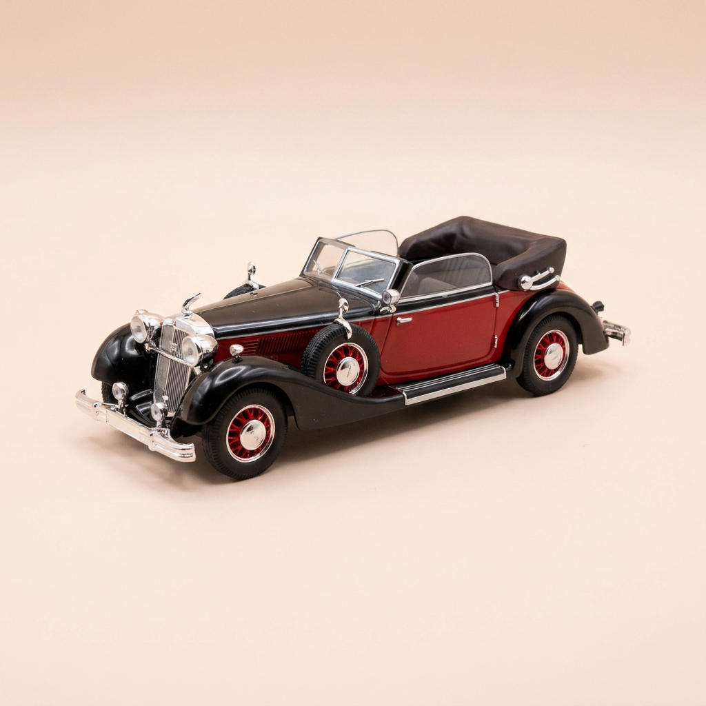Horch 853A cabriolet nera e rossa scura del 1938