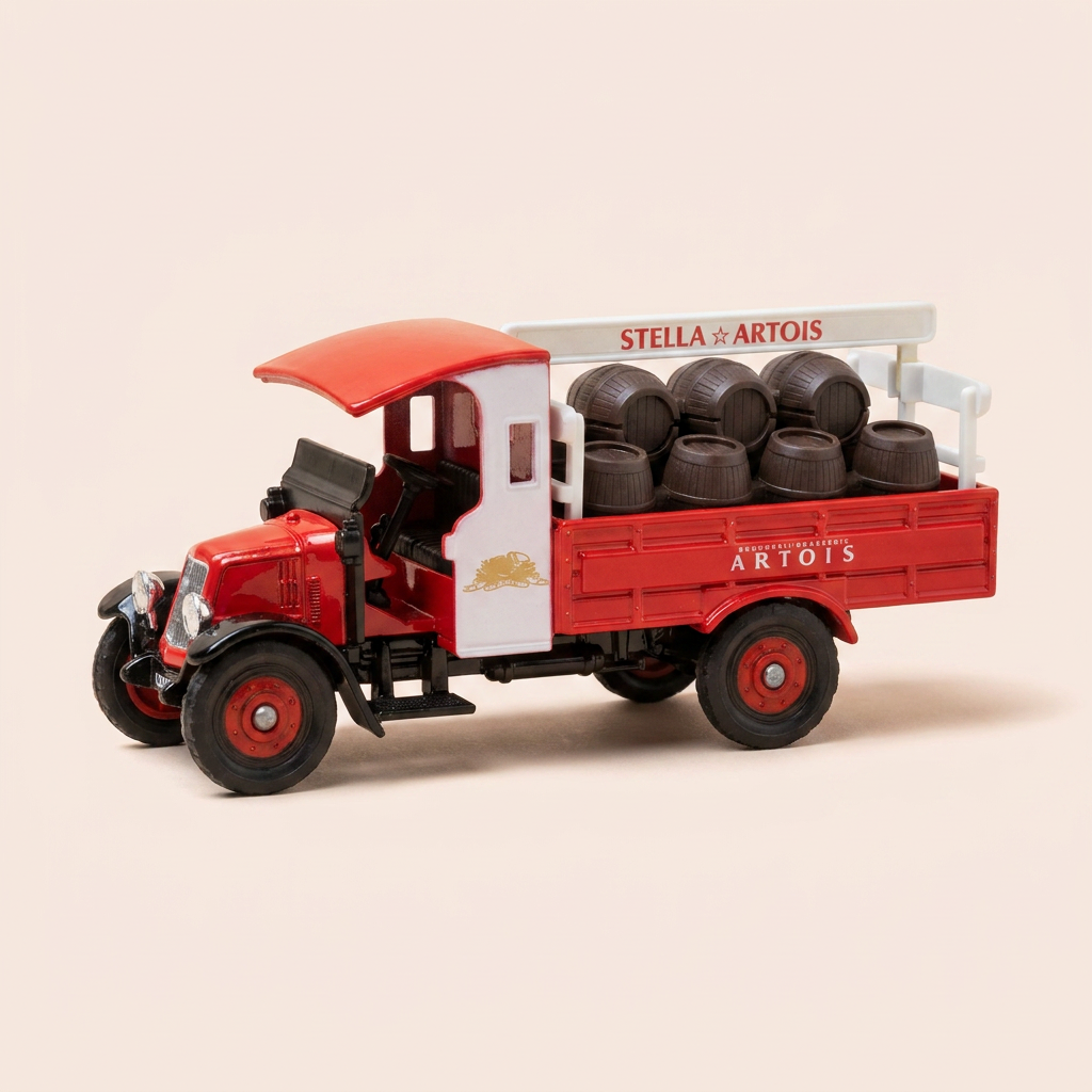 Roter und Weißer Renault Lkw mit STELLA ARTOIS Werbung - CORGI Classics Referenz D889/1