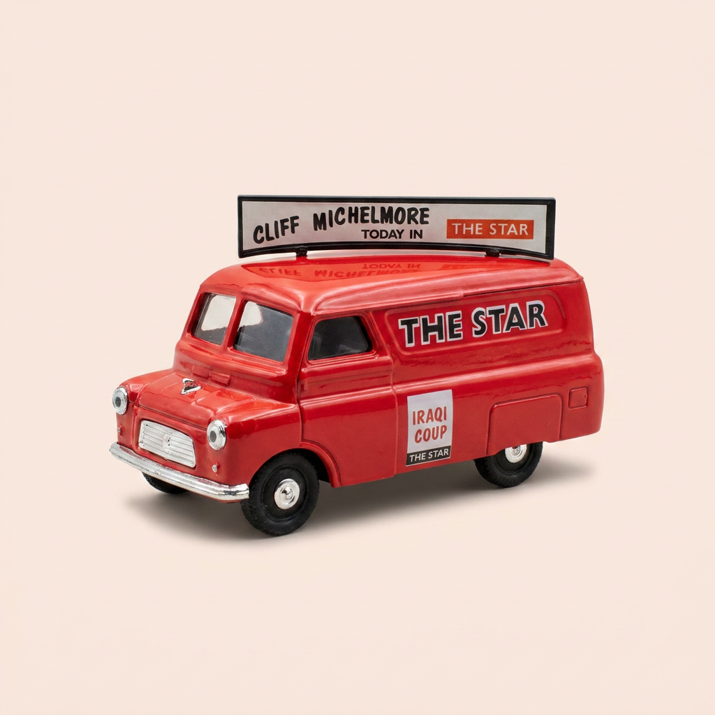 Roter Bedford CA Van mit Werbung FÜR DIE STAR - CORGI Classic Models Referenz D981