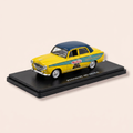 Voiture miniature - Peugeot 403 jaune et bleue avec publicité MOKA - SEB (cafetières)