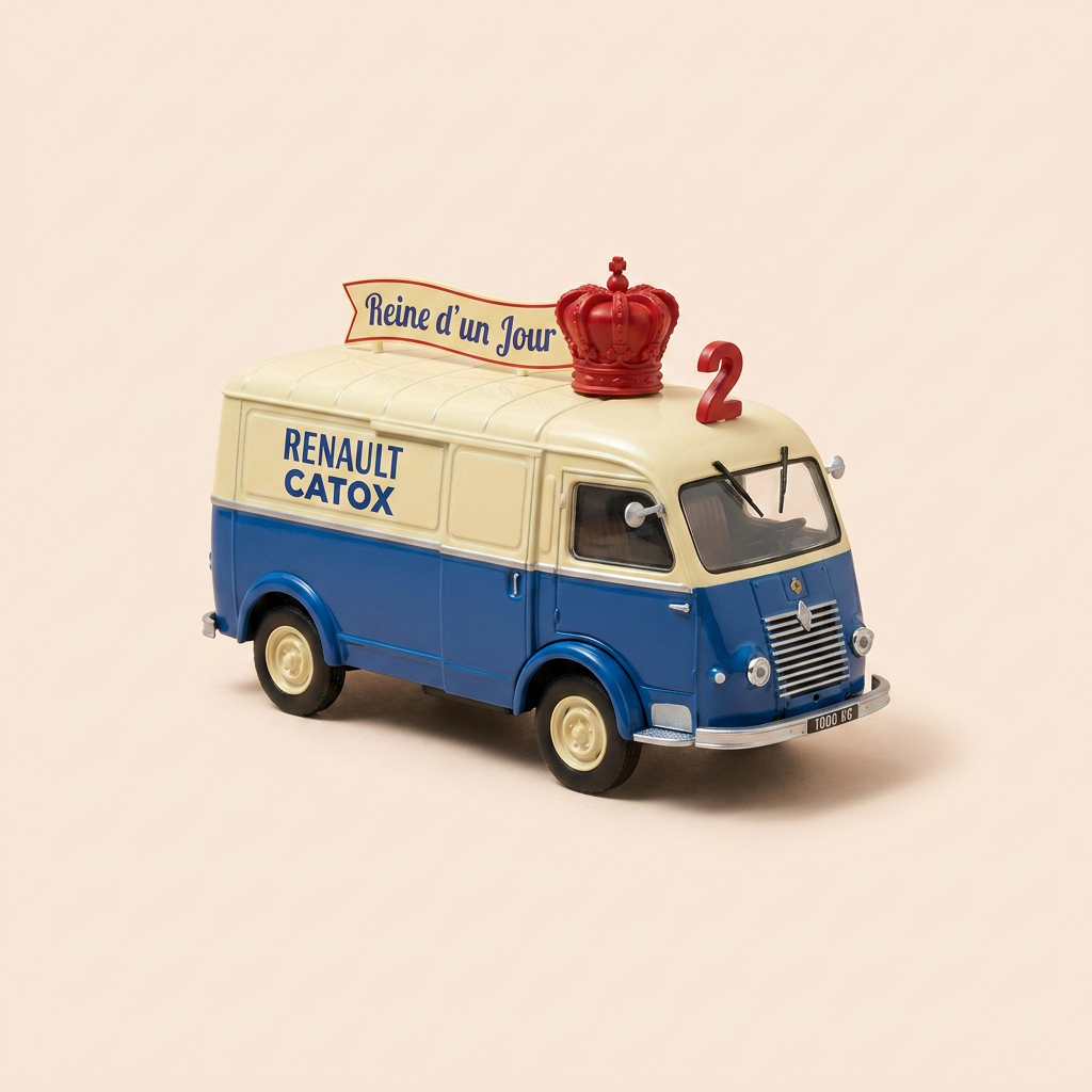 Renault 1000 Kg gris avec publicité CATOX (lessive) - avec la lettre C sur le toit
