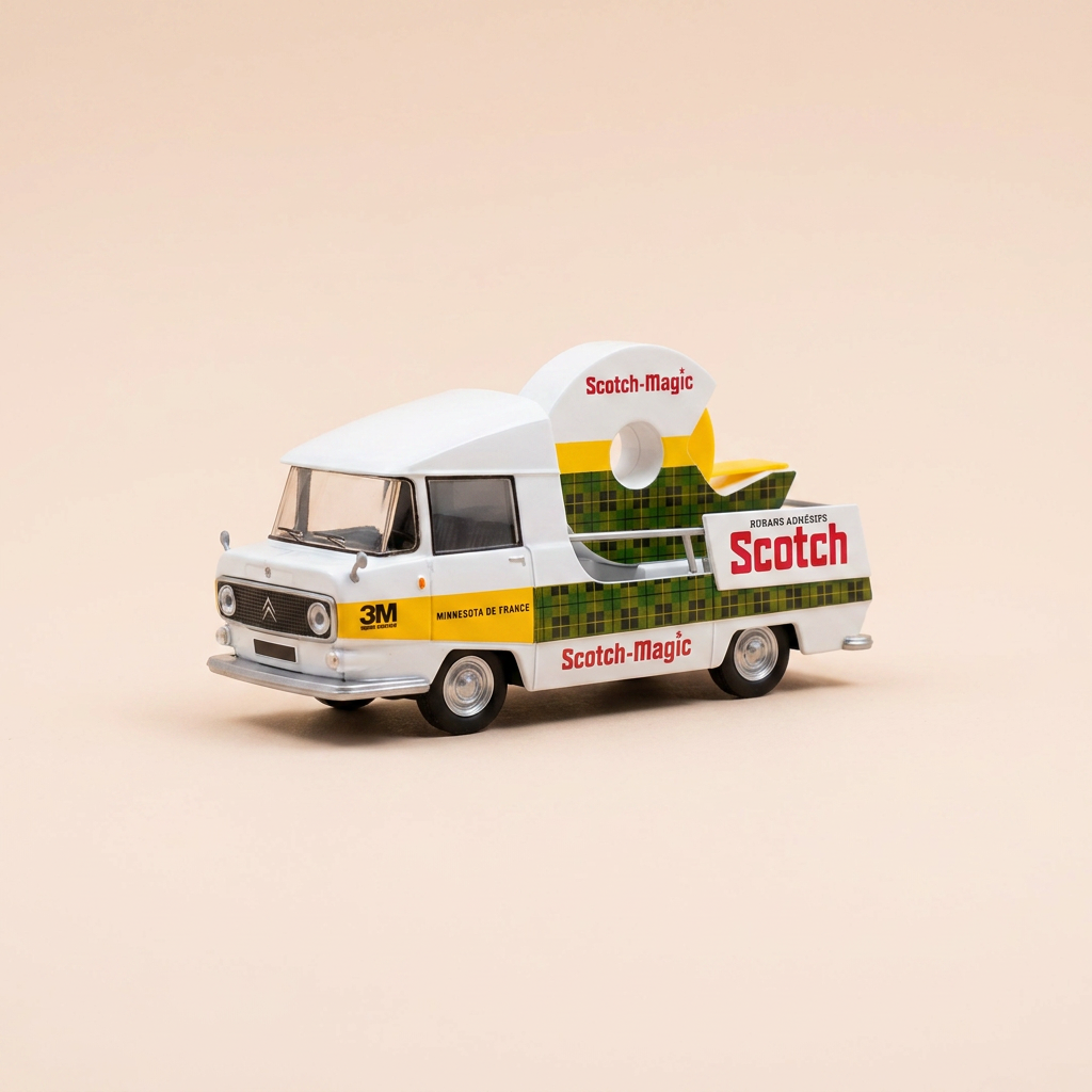 Citroën HY white, yellow and green checkered with SCOTCH advertising