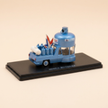 Voiture miniature - Simca bleu avec publicité BUTAGAZ (bouteilles de gaz bleues + petite citerne blanche)