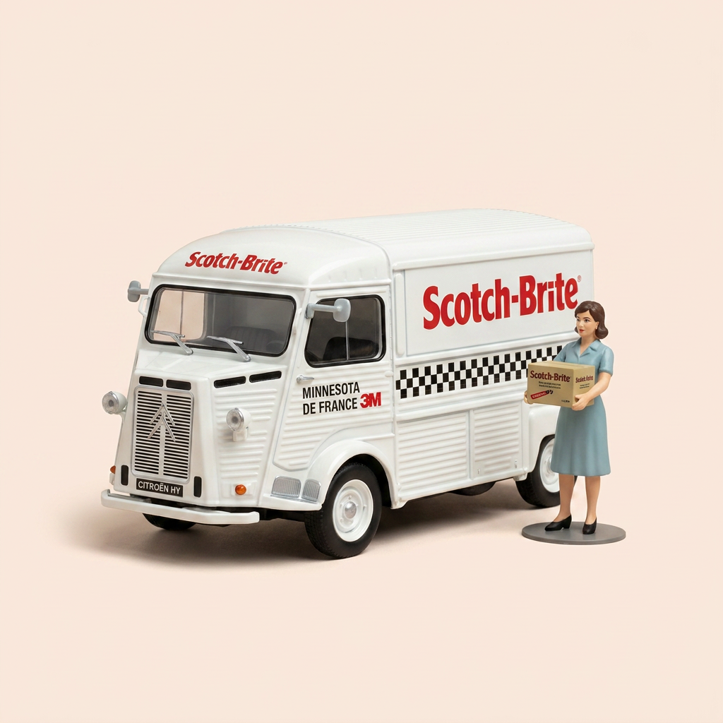 Citroën HY white and yellow with SCOTCH-BRITE advertisement