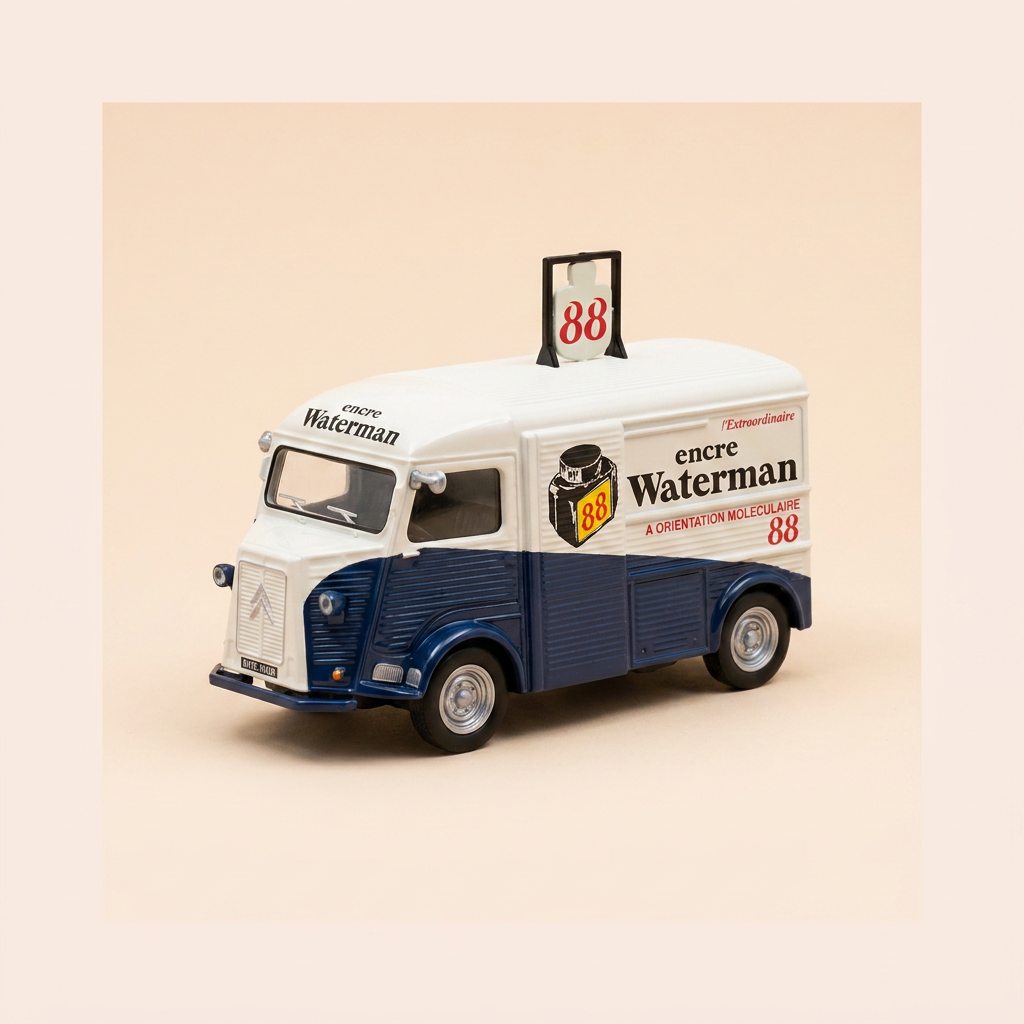 Citroën Type H Blauw en Beige met WATERMAN Reclame