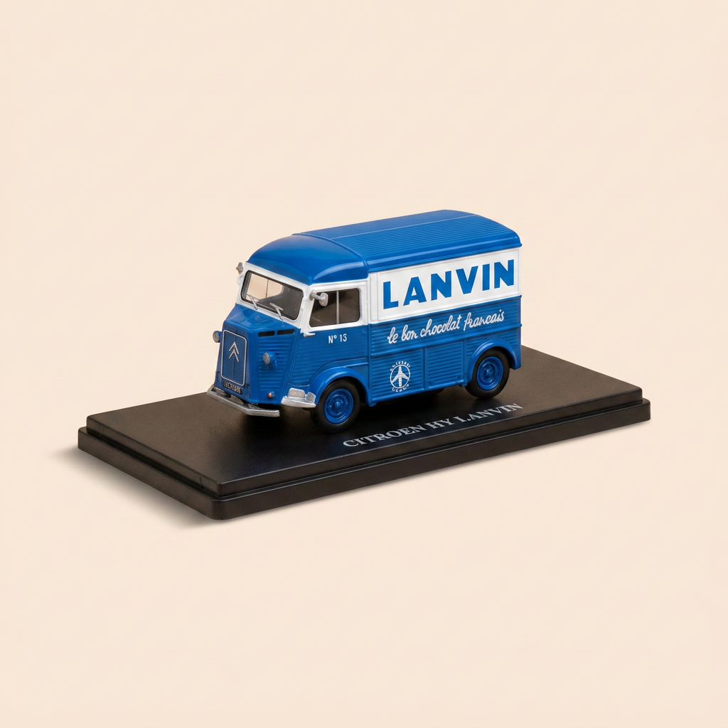 Citroën HY blue and white with LANVIN (chocolates) advertising