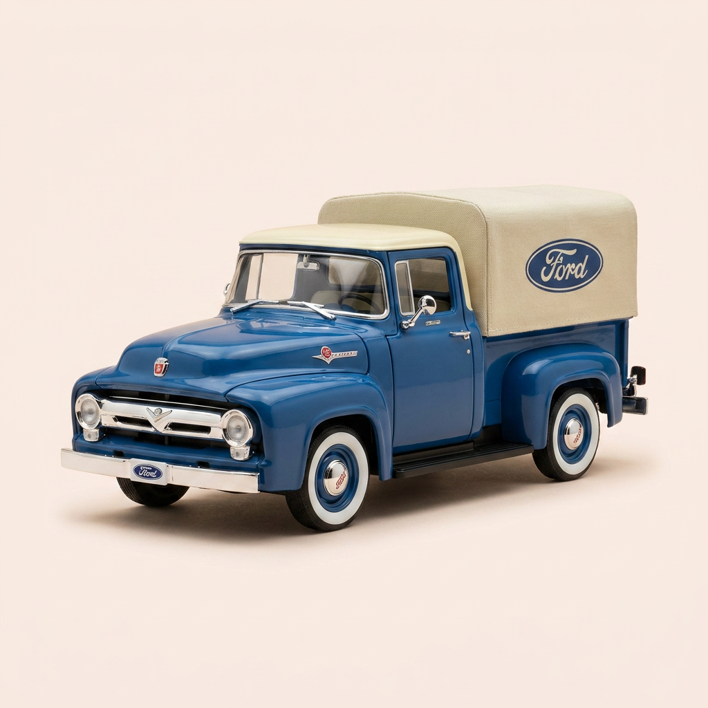 Ford V8 pick-up niebieski z plandeką - Solido referencja 4441 (plandeka wyblakła)