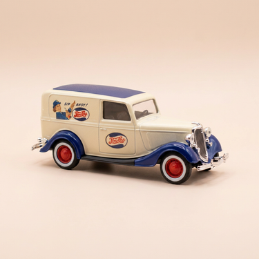 Voiture miniature - Ford Panel Truck beige et bleu avec publicité PEPSI-COLA - Solido référence 99057 (avec boite en carton)