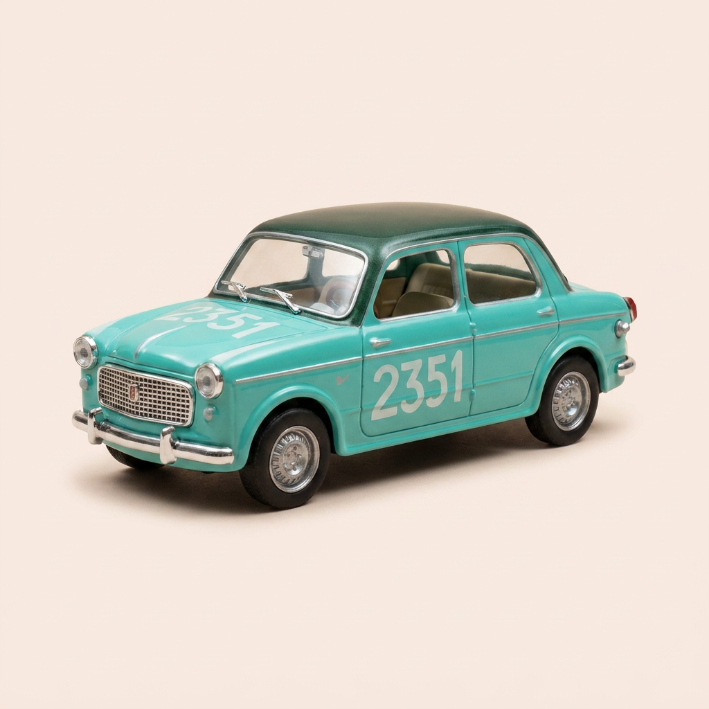 Fiat 1100 103 TV green with the number 2351 from 1957