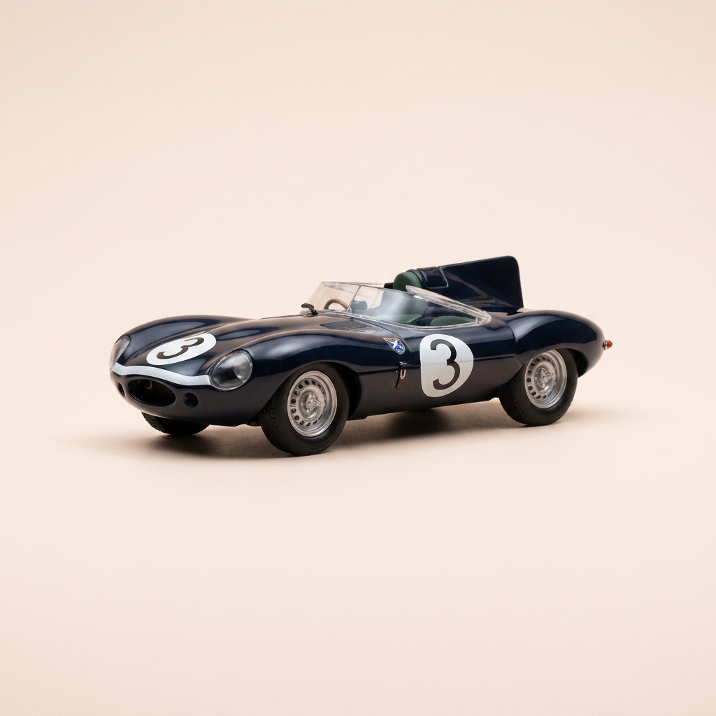 Jaguar D bleue très foncée numéro 3 - 24 heures du Mans de 1957