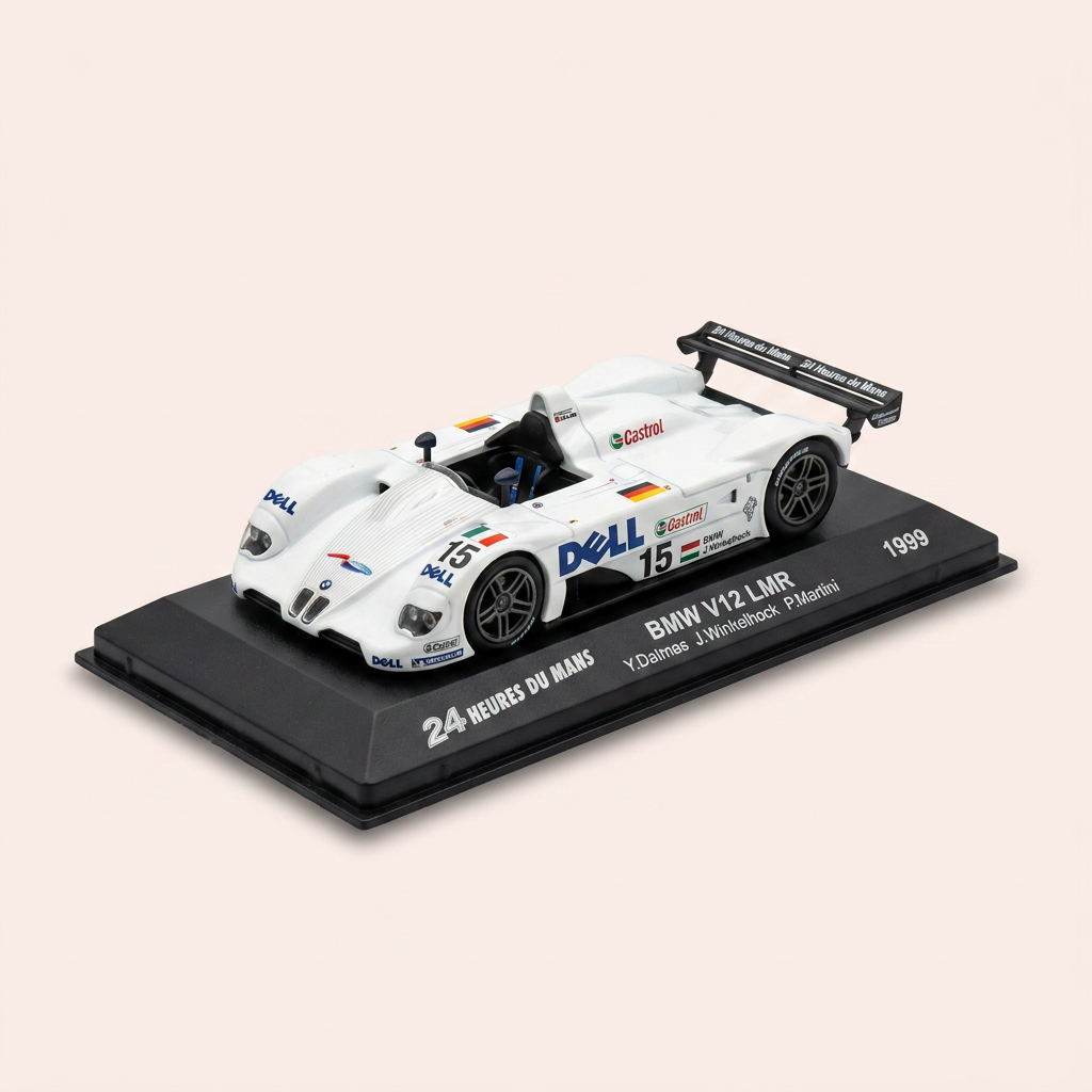 BMW V12 LMR bianco numero 15 - 24 ore di Le Mans 1999 (scatola in plexiglass)