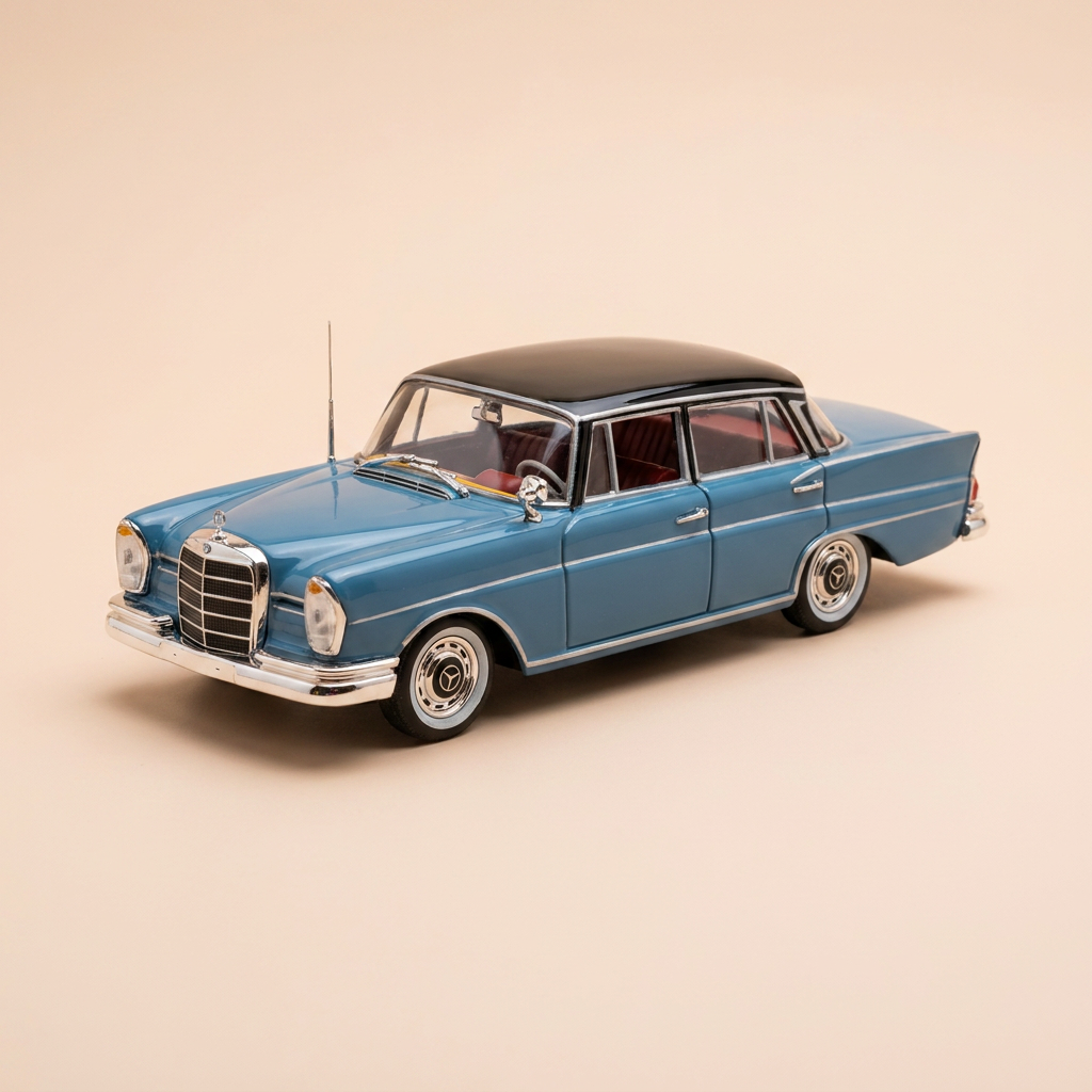 Mercedes-Benz 220 SE Saloon bleue et toit noir - VITESSE