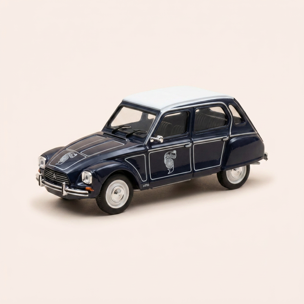 Citroën Dyane Caban marineblau (blau caban) a wäissen Dësch (an Blister)