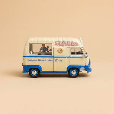 Voiture miniature - Renault estafette beige et bleu GLACIER (marchand de glaces)